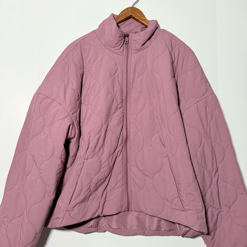 Avalanche Women's Quilted Puffer Hoodless Pink Jacket, Size XL